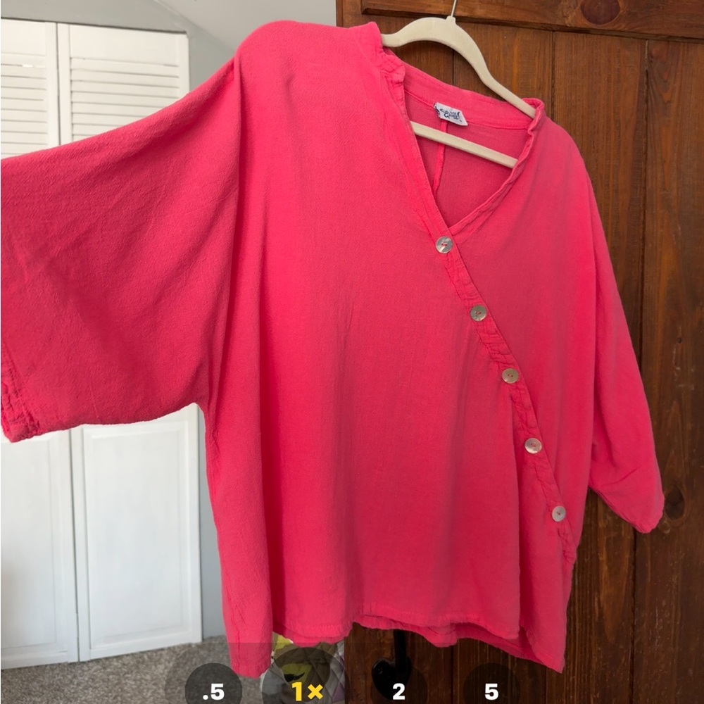 Oh My Gauze! Asymmetrical Pink Blouse